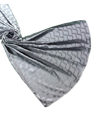 İpeksi Dokulu Jakarlı Su Yolu Desenli Şal 75x190 cm
