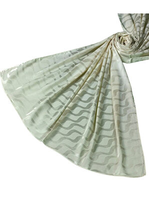 İpeksi Dokulu Jakarlı Su Yolu Desenli Şal 75x190 cm
