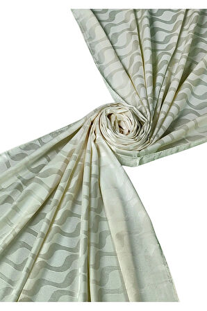 İpeksi Dokulu Jakarlı Su Yolu Desenli Şal 75x190 cm