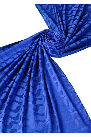 İpeksi Dokulu Jakarlı Su Yolu Desenli Şal 75x190 cm