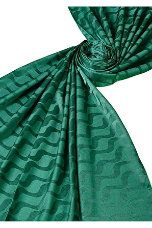 İpeksi Dokulu Jakarlı Su Yolu Desenli Şal 75x190 cm