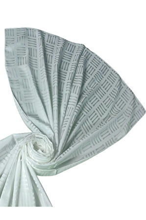 İpeksi Dokulu Jakarlı Geometrik Desenli Şal 75x190 cm