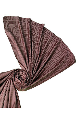 İpeksi Dokulu Jakarlı Geometrik Desenli Şal 75x190 cm