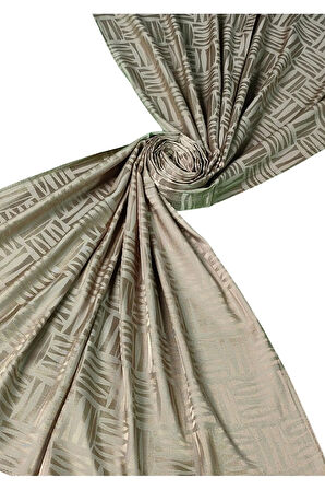 İpeksi Dokulu Jakarlı Geometrik Desenli Şal 75x190 cm