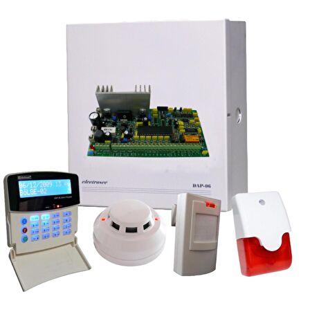 Electrosec DAP-06 Kablolu Hırsız ve Yangın Alarm Seti 6 Bölgeli 