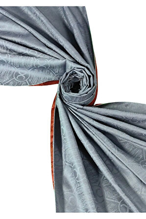 Leila Çift Taraflı Jakarlı Desenli İpeksi Şal – 75x190 cm