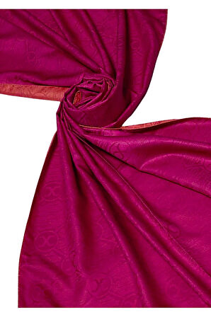 Leila Çift Taraflı Jakarlı Desenli İpeksi Şal – 75x190 cm