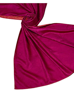 Leila Çift Taraflı Jakarlı Desenli İpeksi Şal – 75x190 cm