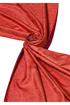 Leila Çift Taraflı Jakarlı Desenli İpeksi Şal – 75x190 cm