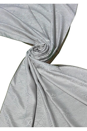 Leila Çift Taraflı Jakarlı Desenli İpeksi Şal – 75x190 cm