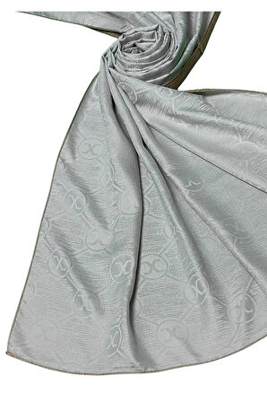Leila Çift Taraflı Jakarlı Desenli İpeksi Şal – 75x190 cm