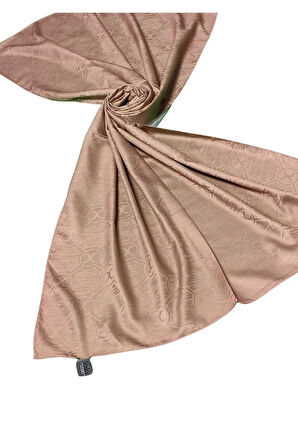 Leila Çift Taraflı Jakarlı Desenli İpeksi Şal – 75x190 cm