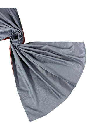 Leila Çift Taraflı Jakarlı Desenli İpeksi Şal – 75x190 cm