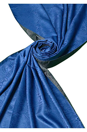 Leila Çift Taraflı Jakarlı Desenli İpeksi Şal – 75x190 cm