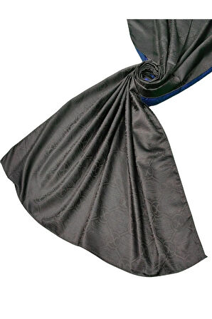 Leila Çift Taraflı Jakarlı Desenli İpeksi Şal – 75x190 cm