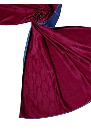 Leila Çift Taraflı Jakarlı Desenli İpeksi H Desen Şal – 75x190 cm