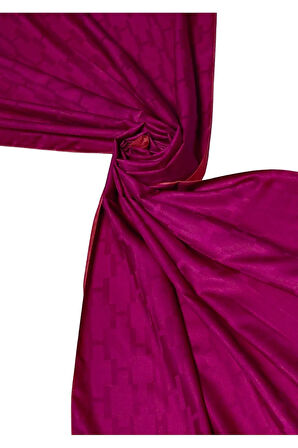 Leila Çift Taraflı Jakarlı Desenli İpeksi H Desen Şal – 75x190 cm