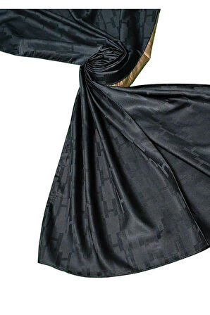 Leila Çift Taraflı Jakarlı Desenli İpeksi H Desen Şal – 75x190 cm