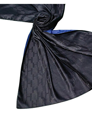 Leila Çift Taraflı Jakarlı Desenli İpeksi H Desen Şal – 75x190 cm