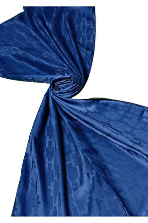 Leila Çift Taraflı Jakarlı Desenli İpeksi H Desen Şal – 75x190 cm