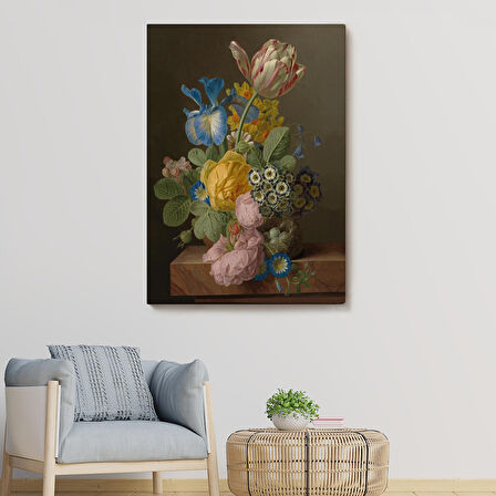 Güzel Çiçekler Yağlıboya Görünüm Dekoratif Kanvas Duvar Tablosu-5937