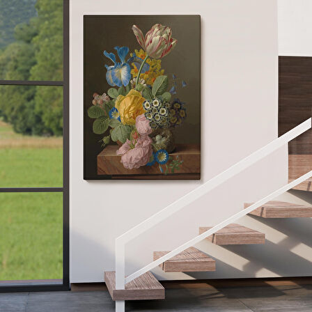 Güzel Çiçekler Yağlıboya Görünüm Dekoratif Kanvas Duvar Tablosu-5937