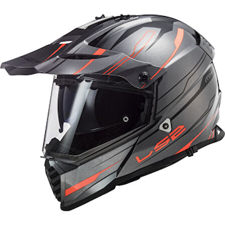 LS2 PIONEER EVO KNIGHT TITANIUM-TURUNCU KASK