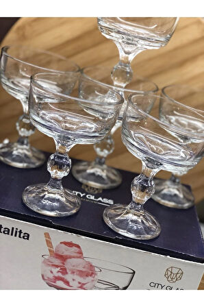 city glass Crystalita Magnolia Cup Tatlı&dondurma Kasesi 6 Adet 250 ml kase1222