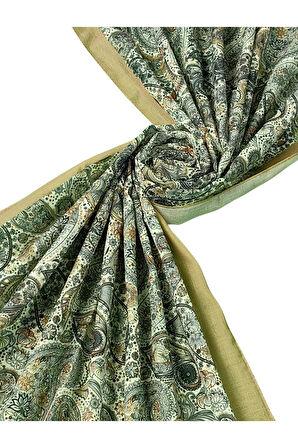 Vav İpek Soft Pamuklu Etnik Desenli Şal 75x190 cm