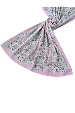 Vav İpek Soft Pamuklu Etnik Desenli Şal 75x190 cm