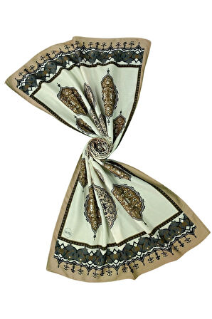 Işıl İpek Soft Pamuklu Etnik Desenli Şal 75x190 cm