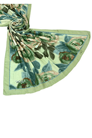 Vav İpek Bambu Kraş Pamuk Şal – Gül Desenli, Yumuşak ve Nefes Alabilen Şal