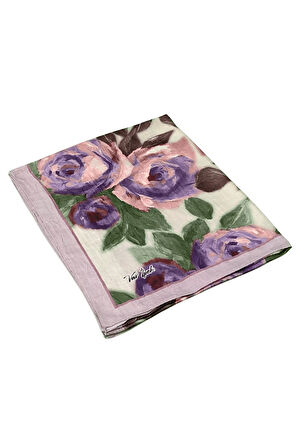 Vav İpek Bambu Kraş Pamuk Şal – Gül Desenli, Yumuşak ve Nefes Alabilen Şal