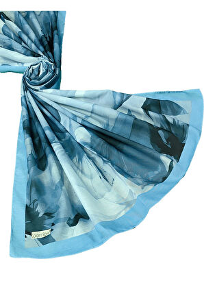 Ecenur Çiçek Desenli Soft Pamuk Şal 75x190 cm – Dört Mevsim Kullanıma Uygun