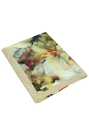 Ecenur Çiçek Desenli Soft Pamuk Şal 75x190 cm – Dört Mevsim Kullanıma Uygun