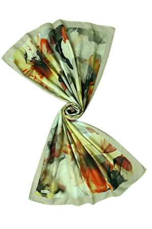 Ecenur Çiçek Desenli Soft Pamuk Şal 75x190 cm – Dört Mevsim Kullanıma Uygun