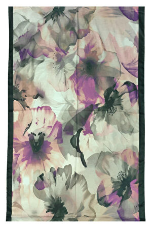 Ecenur Çiçek Desenli Soft Pamuk Şal 75x190 cm – Dört Mevsim Kullanıma Uygun