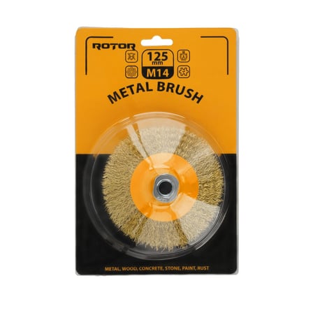 Konik tel fırça ROTOR 125mm M14