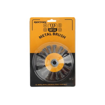 ROTOR 115mm M14 düğümlü konik tel fırça