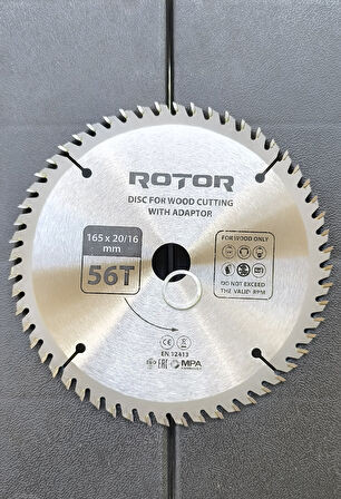 Ahşap kesme diski ROTOR 165*20/16 adaptörlü 56T