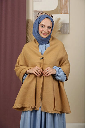 Çift Taraflı Düz Renk Kışlık Omuz Şalı