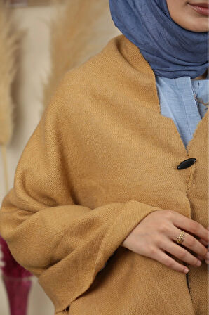 Çift Taraflı Düz Renk Kışlık Omuz Şalı