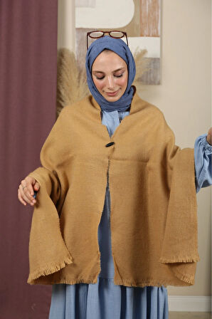 Çift Taraflı Düz Renk Kışlık Omuz Şalı