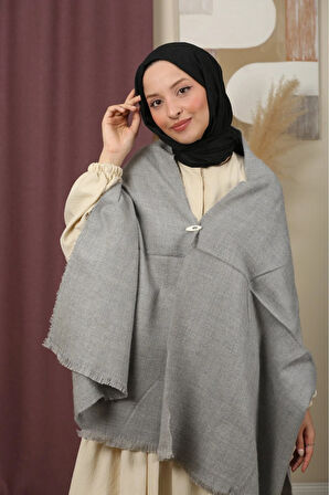 Çift Taraflı Düz Renk Kışlık Omuz Şalı