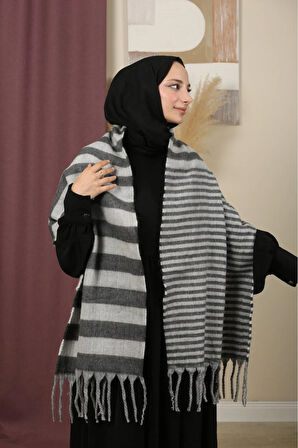 Çift Taraflı Kışlık Omuz Şalı