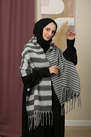 Çift Taraflı Kışlık Omuz Şalı