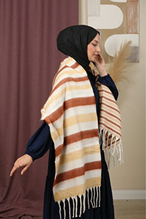 Çift Taraflı Kışlık Omuz Şalı