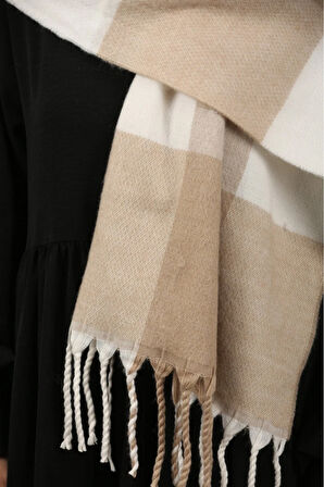 Çift Taraflı Ekose Kışlık Omuz Şalı