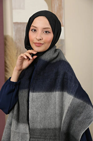 Çift Taraflı Ekose Kışlık Omuz Şalı