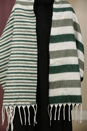 Çift Taraflı Kışlık Omuz Şalı